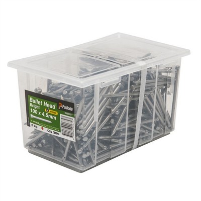 Paslode 100 x 4.5mm 5kg Bright Bullet Head Nails - 360 pieces