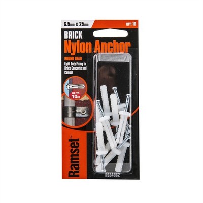 Ramset 6.5 x 25mm Nylon Anchor - 10 pieces