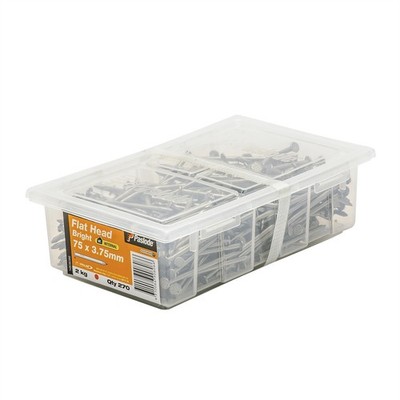 Paslode 75 x 3.75mm 2kg Bright Steel Flat Head Nails - 270 pieces
