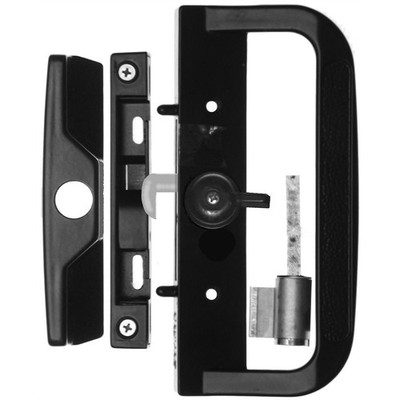 Rolltrak Black Sliding Patio Door Keyed Lock Set