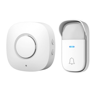 Arlec Plug-in Door Chime With 150m Wireless Kinetic Push Button - White