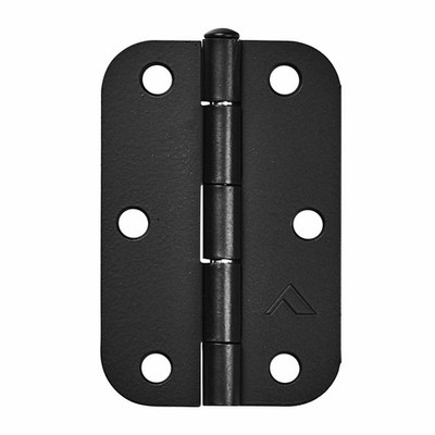 Pinnacle 90mm Matte Black Loose Pin Radius Butt Hinge - 2 pieces