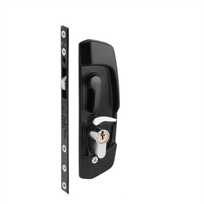 Gainsborough Black Austral Lock Security Deadlock For Sliding Door