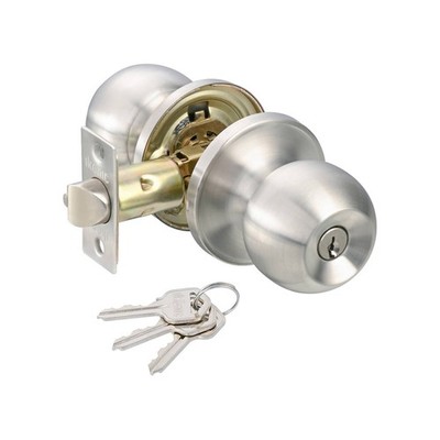 Ikonic Brushed Nickel Ruby Entry Knob Set - 2 pieces