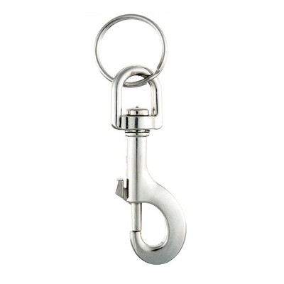 Taskmaster 81 x 12mm Nickel Plated Snap Hook with Key Ring - 4 pieces