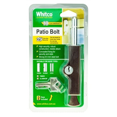 Whitco Mahogany CYL4 Patio Bolt