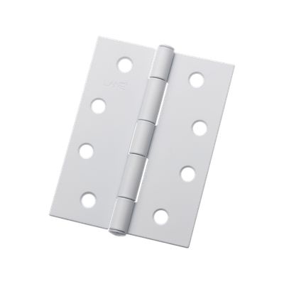 Lane 100mm Fixed Pin Butt Hinge Matte White - 2 pieces