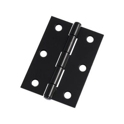 Lane 85mm Black Matte Fixed Pin Hinge Butt - 2 pieces