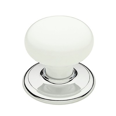 Gainsborough Bright Chrome White Classic Series Wardrobe Knobset - Bright Chrome
