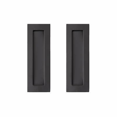 Delf 150mm Matte Black Square Flush Pull - 2 pieces