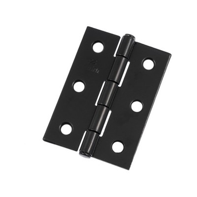 Lane 70mm Black Matte Fixed Pin Butt Hinge - 2 pieces