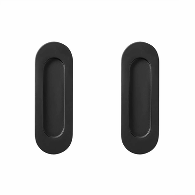 Delf 120mm Matte Black Oval Flush Pull - 2 pieces