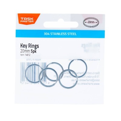 Taskmaster 20mm Stainless Steel Key Ring 2 pcs