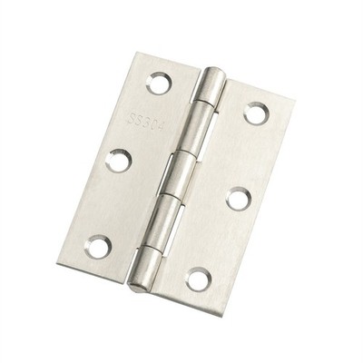 Lane 85 x 60 x 1.6mm Satin Stainless Steel Fixed Pin Butt Hinge 2 pieces