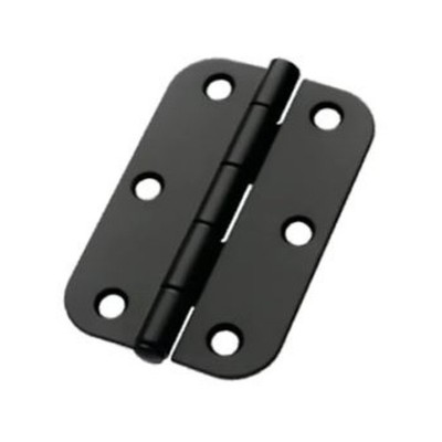 Lane 90 x 60 x 1.6mm Black Matte Loose Pin Radius Butt Hinge - 2 pieces