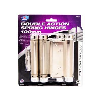 Zenith 100 x 107 x 2mm Nickel Plated Double Action Spring Hinge - 2 pieces