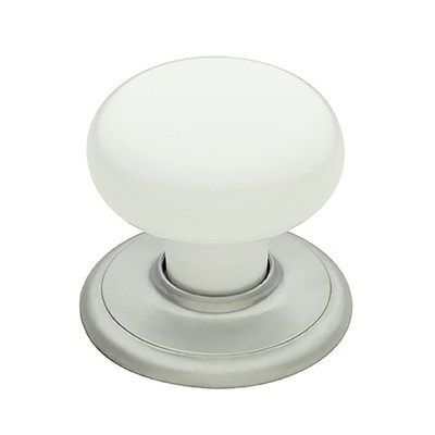 Gainsborough Satin Chrome / White Classic Series Wardrobe Knobset