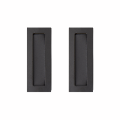 Delf 125mm Matte Black Square Flush Pull - 2 pieces