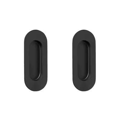 Delf 100mm Matte Black Oval Flush Pull - 2 pieces