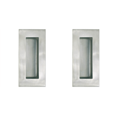 Delf 102mm Stainless Steel Square Flush Pull - 2 pieces