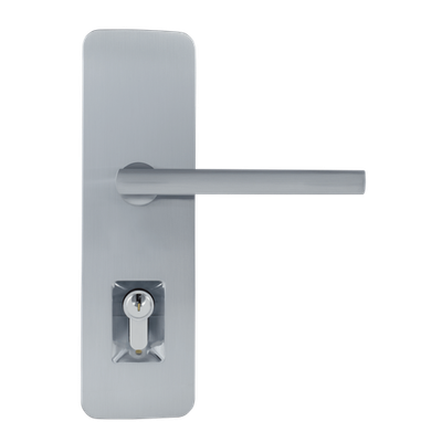 Trilock Cove Lianna Double Cylinder Entrance Lever Set in Satin Chrome
