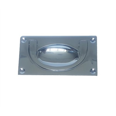 Delf 60mm x 37mm Satin Chrome Flush Drop Handle