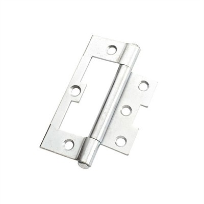 Lane 100 x 65 x 2mm Zinc Plated Fixed Pin Durasmooth Non Mortise Hinge 2 pcs