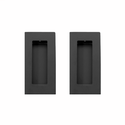 Delf 102mm Matte Black Square Flush Pull - 2 pieces