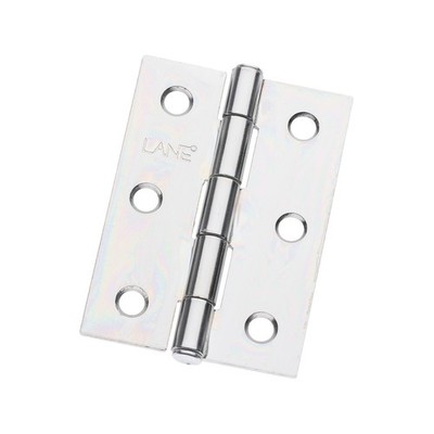 Lane 70 x 50 x 1.6mm Zinc Plated Durasmooth Fixed Pin Butt Hinge - 2 pieces