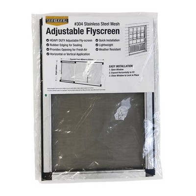 Pfeiffer 350mm x 485mm-925mm Aluminium Adjustable Window Flyscreen