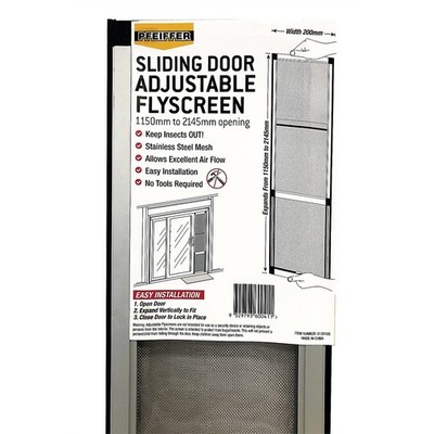 Pfeiffer 200mm Aluminium Adjustable Flyscreen Door