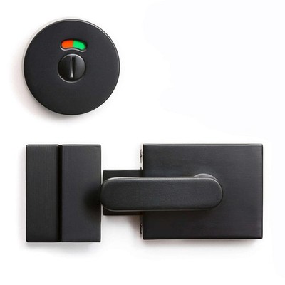 Lemaar DDA Black Concealed Fix Toilet Indicator Bolt Lock