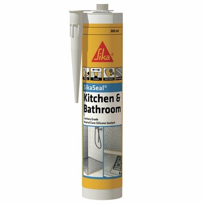 Sika 300ml White SikaSeal Kitchen And Bathroom Silicone Sealant (80)13 colours