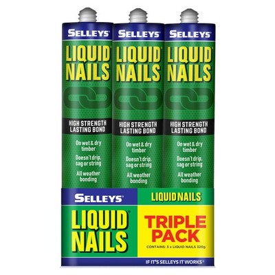 Selleys 320g Liquid Nails Construction Adhesive - 3 pieces