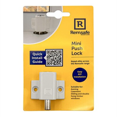 Remsafe White Window/Door Mini Push Lock