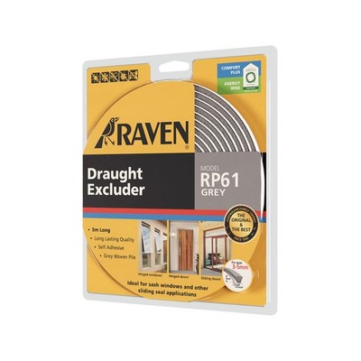 Raven 5000mm Grey RP61 Self Adhesive Weather Strip