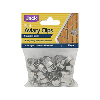 Jack Flat Aviary Clips - 200 pieces