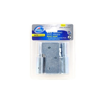Zenith Zinc Plated Right Hand Ball Bearing Gate Steel To Wooden Hinge - 2 pieces