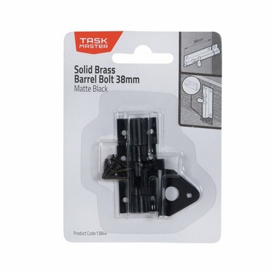 Taskmaster 38mm Barrel Bolt Matte Black - 38mm Matte Black 2 pcs