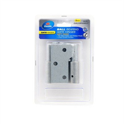Zenith Galvanised Left Hand Ball Bearing Gate Steel To Timber Hinge - 2 pieces