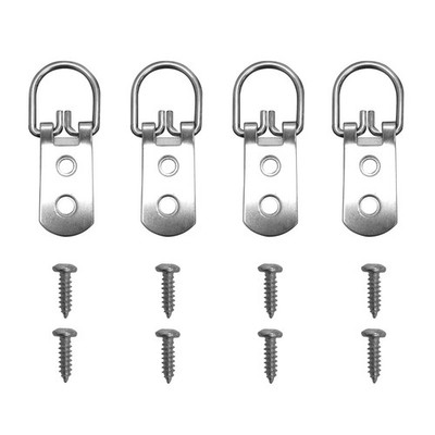 Everhang 15kg Zinc Plated Heavy-Duty Picture Hanging D-Ring 4 pcs
