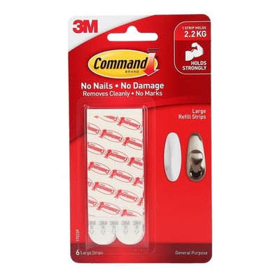 Command™ Large White Adhesive Refill Strips - 6 pieces