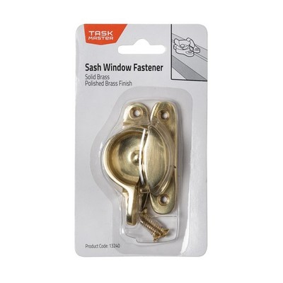 Taskmaster Polished Brass Sash Fastener - Polished Brass