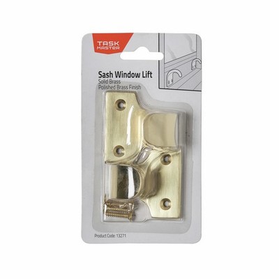 Taskmaster 42 x 32mm Polished Brass Sash Lift - 2 Pack - 42 x 32mm Polished Bras