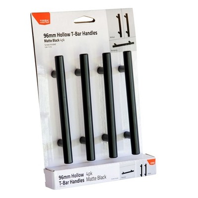 Taskmaster 96mm Black Matte Hollow T Handle - 4 Pack