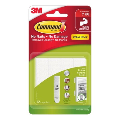 Command™ Large White Adhesive Picture Hanging Strips Value Pack - 12 Pack(1248)M