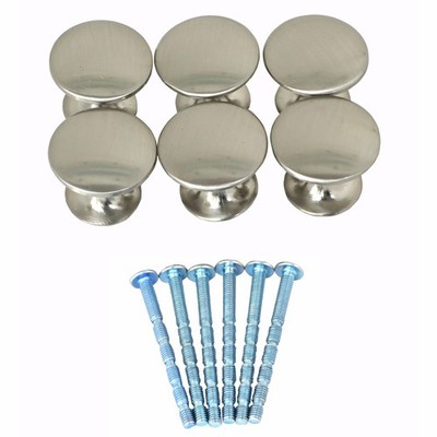 Ikonic Brushed Nickel Cupboard Knob Set - 6 Piece Door Hardware