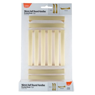 Taskmaster 96mm Brushed Brass 1/2 Round Handle - 10 pieces Hardware