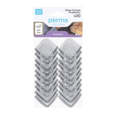 Perma Child Safety Clear Adhesive Corner Protectors - 20 pieces Hardware