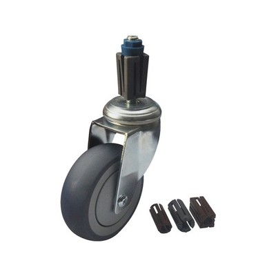Easyroll 100mm 120kg Grey Rubber Castor Xpan Kit Hardware